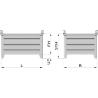 Stapelbehälter MES41 lackiert 1000 mm x 800 mm x 600 mm, mit Klappe